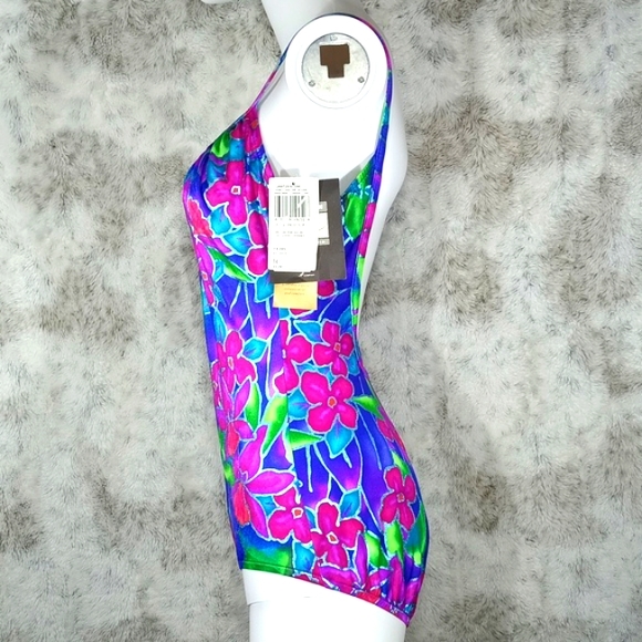 NWT Jantzen Botanical Beauty Lingerie One Piece Floral Print Swim Wear Size 14 - Picture 5 of 17